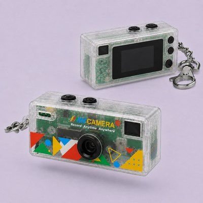 DayRoll G6 Thumb Camera in Clear, front and back