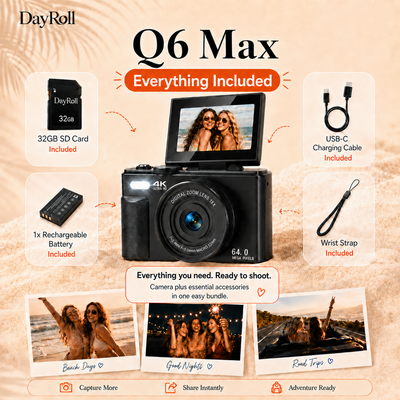 DayRoll Q6 Max compact retro 4K pocket digital camera product shot