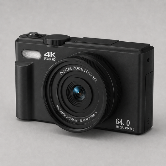 DayRoll Q6 pocket camera black color variant front view