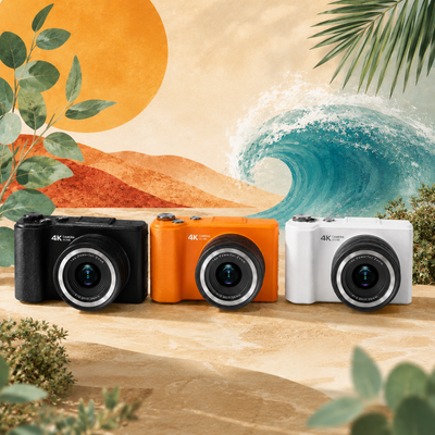 DayRoll Q5 DigiCam in black, orange and white